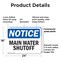 Signmission Main Water Shutoff, 24 in W x Rectangle, Plastic OS-2PACK-NS-P-1824-L-14100 - alternate 4